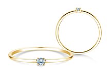 Bague de fiançailles Pure en 9K or jaune avec diamant 0,04ct G/SI
