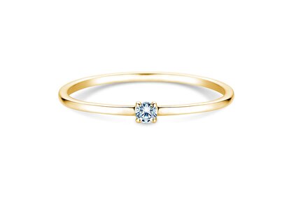 Bague de fiançailles Pure en 9K or jaune avec diamant 0,04ct G/SI