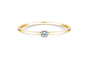 Bague de fiançailles Pure en 9K or jaune avec diamant 0,04ct G/SI
