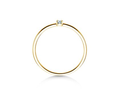 Bague de fiançailles Pure en 9K or jaune avec diamant 0,04ct G/SI