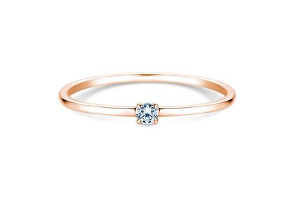 Bague de fiançailles Pure en 14K or rose avec diamant 0,04ct G/SI