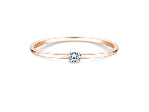 Bague de fiançailles Pure en 14K or rose avec diamant 0,04ct G/SI