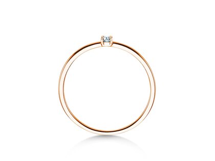 Bague de fiançailles Pure en 14K or rose avec diamant 0,04ct G/SI