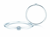 Bague de fiançailles Pure en 9K or blanc avec diamant 0,04ct G/SI