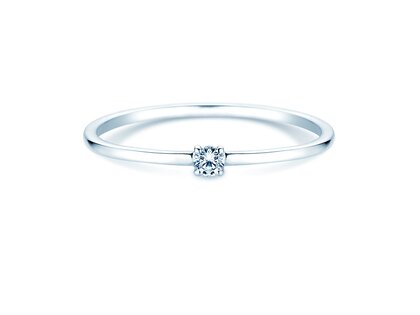 Bague de fiançailles Pure en 9K or blanc avec diamant 0,04ct G/SI