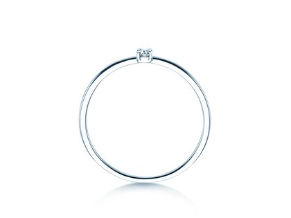 Bague de fiançailles Pure en 9K or blanc avec diamant 0,04ct G/SI