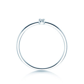 Bague de fiançailles Pure en 9K or blanc avec diamant 0,04ct G/SI