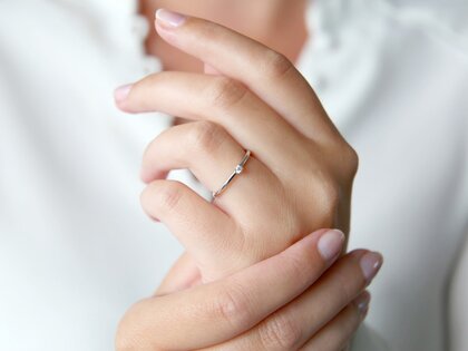 Bague de fiançailles Pure en 9K or blanc avec diamant 0,04ct G/SI