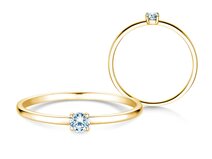Bague de fiançailles Pure en 18K or jaune avec diamant 0,08ct G/SI