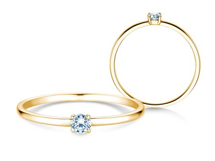 Bague de fiançailles Pure en 14K or jaune avec diamant 0,08ct G/SI