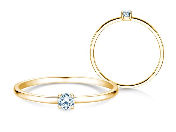 Bague de fiançailles Pure en 14K or jaune avec diamant 0,08ct G/SI