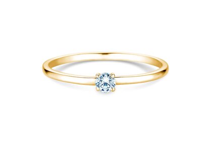 Bague de fiançailles Pure en 14K or jaune avec diamant 0,08ct G/SI
