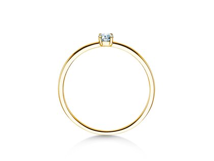 Bague de fiançailles Pure en 14K or jaune avec diamant 0,08ct G/SI