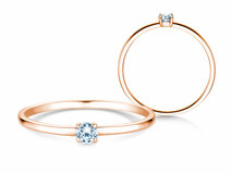 Bague de fiançailles Pure en 18K or rose avec diamant 0,08ct G/SI
