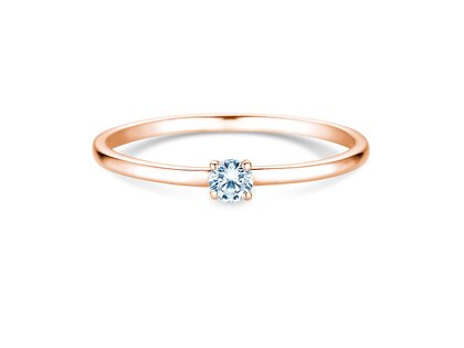 Bague de fiançailles Pure en 18K or rose avec diamant 0,08ct G/SI