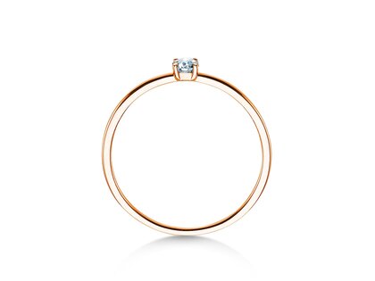 Bague de fiançailles Pure en 18K or rose avec diamant 0,08ct G/SI