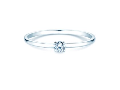 Bague de fiançailles Pure en 14K or blanc avec diamant 0,08ct G/SI