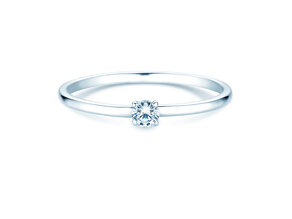 Bague de fiançailles Pure en 14K or blanc avec diamant 0,08ct G/SI