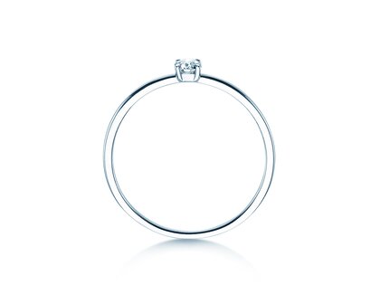 Bague de fiançailles Pure en 14K or blanc avec diamant 0,08ct G/SI