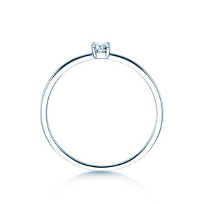 Bague de fiançailles Pure en 14K or blanc avec diamant 0,08ct G/SI