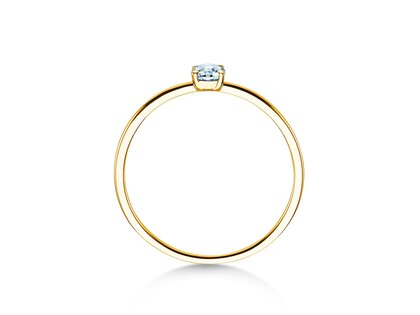 Bague de fiançailles Pure en 14K or jaune avec diamant 0,13ct G/SI