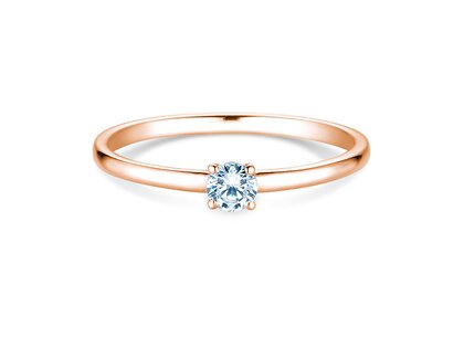 Bague de fiançailles Pure en 14K or rose avec diamant 0,13ct G/SI