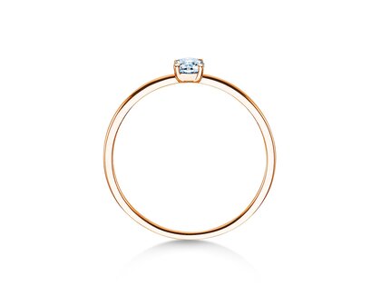 Bague de fiançailles Pure en 14K or rose avec diamant 0,13ct G/SI