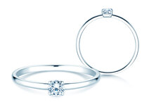 Bague de fiançailles Pure en 14K or blanc avec diamant 0,13ct G/SI