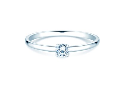 Bague de fiançailles Pure en 14K or blanc avec diamant 0,13ct G/SI