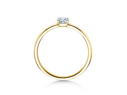 Bague de fiançailles Pure en 9K or jaune avec diamant 0,23ct G/SI