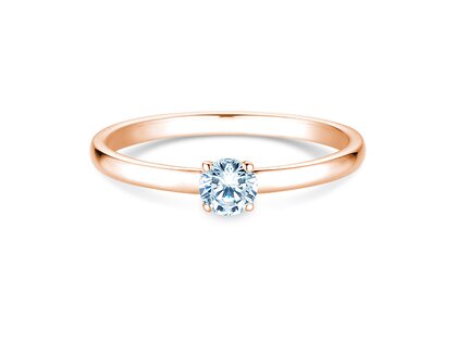Bague de fiançailles Pure en 9K or rose avec diamant 0,23ct G/SI