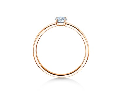 Bague de fiançailles Pure en 9K or rose avec diamant 0,23ct G/SI