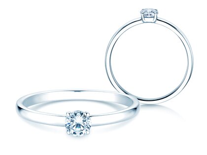Bague de fiançailles Pure en 9K or blanc avec diamant 0,23ct H/SI