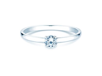 Bague de fiançailles Pure en 9K or blanc avec diamant 0,23ct H/SI