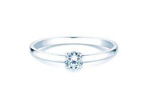 Bague de fiançailles Pure en 9K or blanc avec diamant 0,23ct H/SI