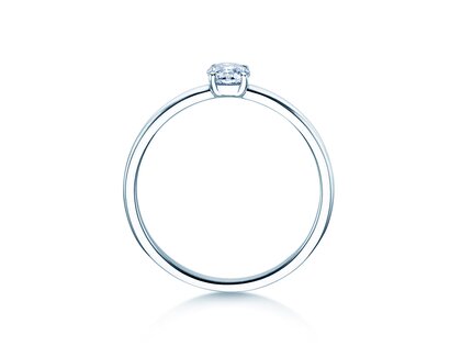 Bague de fiançailles Pure en 9K or blanc avec diamant 0,23ct H/SI