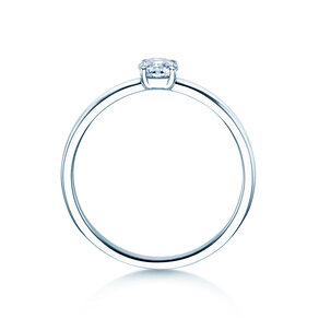 Bague de fiançailles Pure en 9K or blanc avec diamant 0,23ct H/SI
