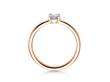 Bague de fiançailles Pure en 14K or rose avec diamant 0,30ct H/SI