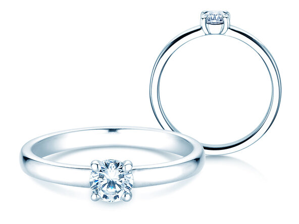 Bague de fiançailles Pure en 9K or blanc avec diamant 0,30ct H/SI