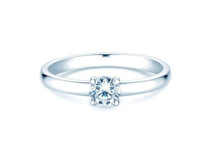 Bague de fiançailles Pure en 9K or blanc avec diamant 0,30ct H/SI