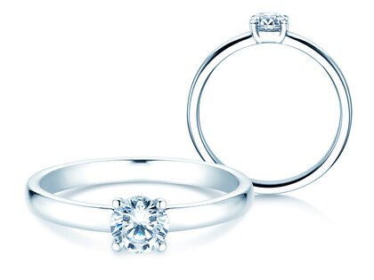Bague de fiançailles Pure en 9K or blanc avec diamant 0,60ct G/SI