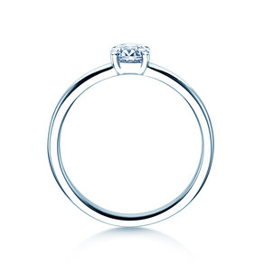 Bague de fiançailles Pure en 9K or blanc avec diamant 0,60ct G/SI