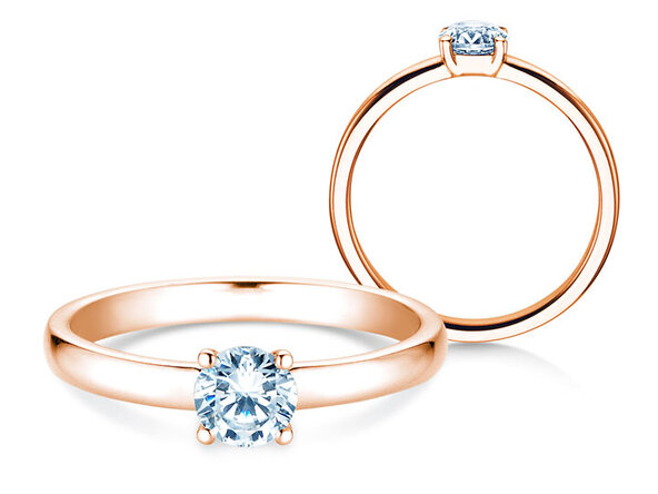 Bague de fiançailles Pure en 14K or rose avec diamant 0,50ct H/SI