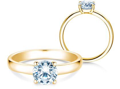 Bague de fiançailles Pure en 14K or jaune avec diamant 1,00ct G/SI