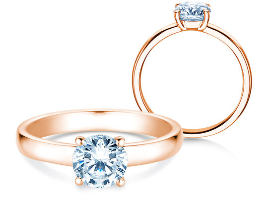Bague de fiançailles Pure en 9K or blanc avec diamant 1,00ct H/SI