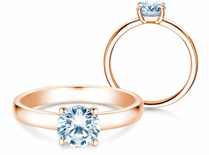 Bague de fiançailles Pure en 9K or rose avec diamant 1,00ct H/SI