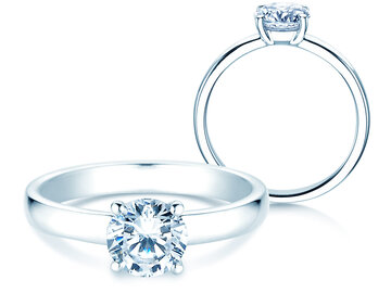 Bague de fiançailles Pure en 9K or blanc avec diamant 1,00ct H/SI