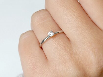 Bague de fiançailles Pure en 14K or blanc avec diamant 0,08ct G/SI