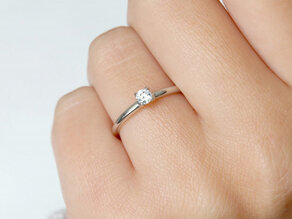 Bague de fiançailles Pure en 14K or blanc avec diamant 0,08ct G/SI