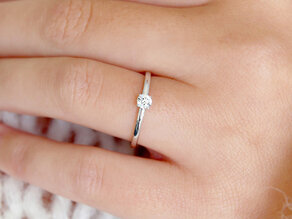 Bague de fiançailles Pure en 14K or blanc avec diamant 0,13ct G/SI